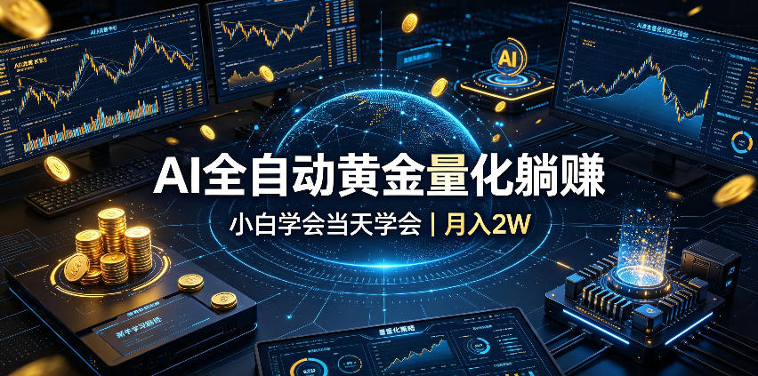 AI全自动黄金量化躺賺：小白学会当天学会，月入2W！【揭秘】-项目汇