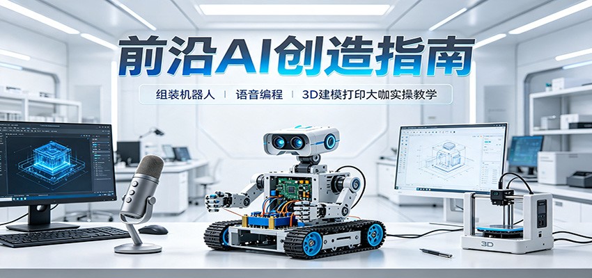 前沿AI创造指南:组装机器人、语音编程、3D建模打印大咖实操教学-项目汇