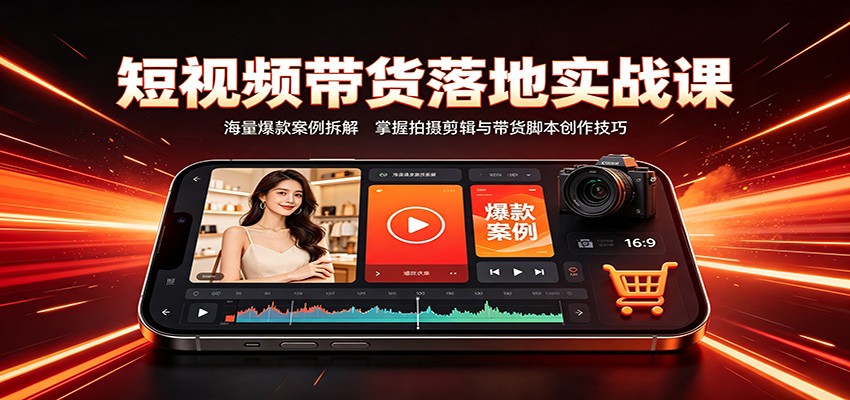 短视频带货落地实战课:海量爆款案例拆解,掌握拍摄剪辑与带货脚本创作技巧-项目汇