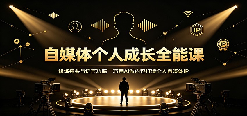 自媒体个人成长全能课：修炼镜头与语言功底，巧用AI做内容打造个人自媒体IP-项目汇
