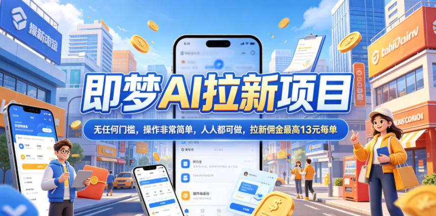 2026年即梦AI拉新项目最新玩法,无任何门槛,操作非常简单,人人都可做,拉新佣金最高13米每单(更新08月07日)-项目汇