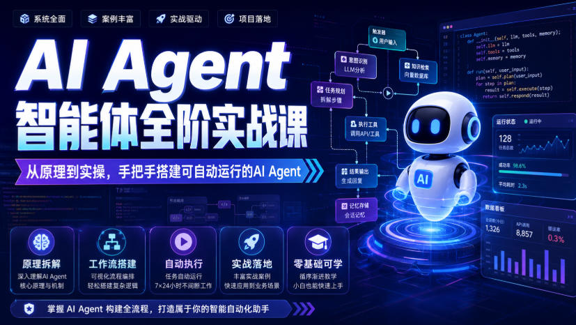 AI Agent智能体全阶实战课，从原理到实操，手把手搭建可自动运行的AI Agent-项目汇