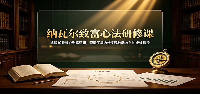 纳瓦尔致富心法研修课：拆解10条核心财富逻辑，理清不靠内卷实现被动收入的成长路径-项目汇