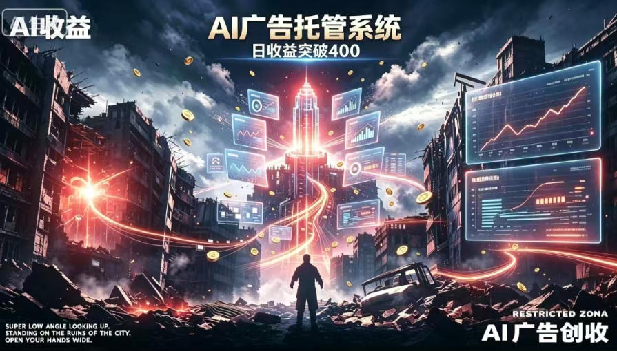 AI智能广告,全自动化运行,单日可达400+,小白新手0基础上手【揭秘】-项目汇