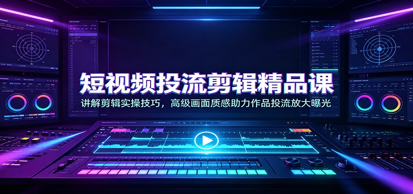 短视频投流剪辑精品课:讲解剪辑实操技巧,高级画面质感助力作品投流放大曝光-项目汇