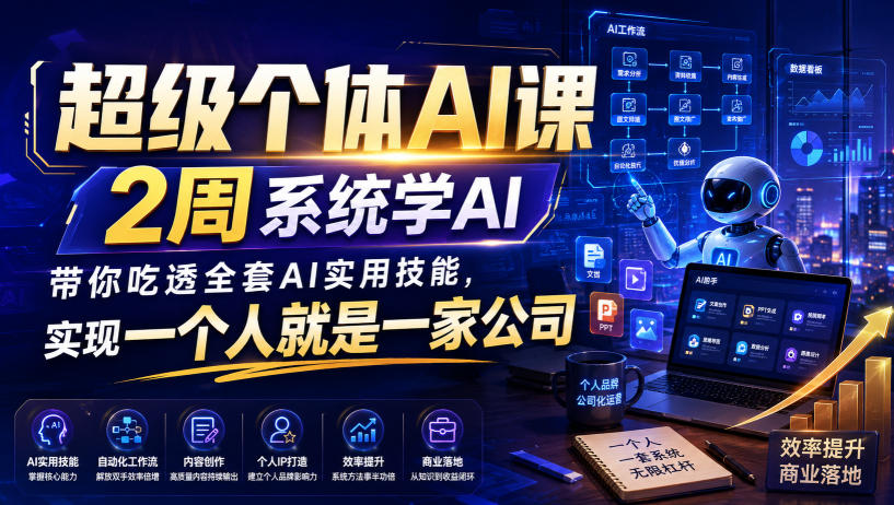超级个体AI课,2周系统学AI,带你吃透全套AI实用技能,实现一个人就是一家公司-项目汇
