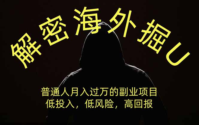 解密海外掘U,普通人月入过万的副业项目,低投入、低风险高回报,没有之一-项目汇