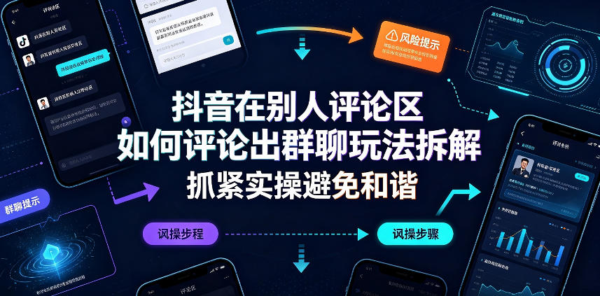 抖音在别人评论区如何评论出群聊玩法拆解，抓紧实操避免和谐-项目汇