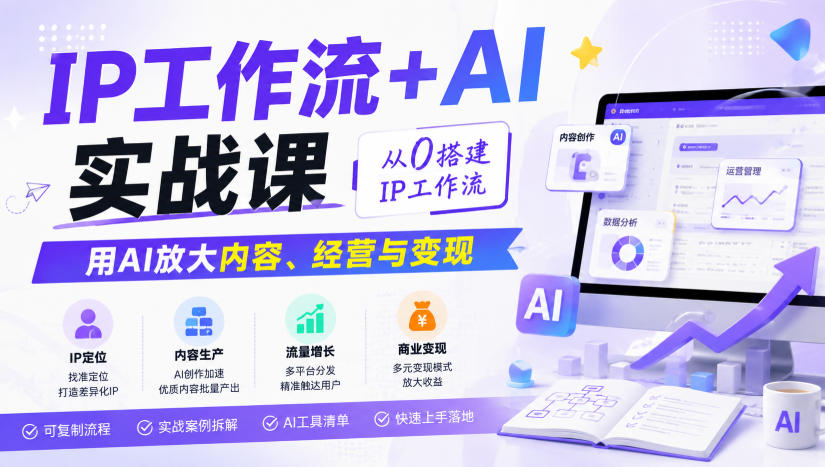 IP工作流+AI实战课,从0搭建IP工作流,用AI放大内容、经营与变现-项目汇