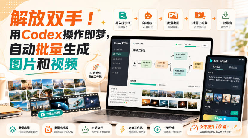 解放双手！用Codex操作即梦，自动批量生成图片和视频-项目汇