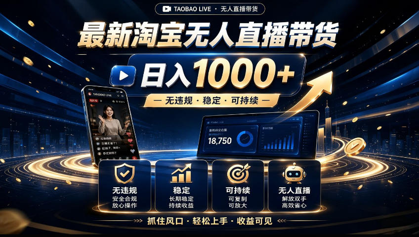 2026淘宝无人直播15.0,独家新技术,不用露脸、不用熬夜,自动直播自动出单,25小时卖17W【揭秘】-项目汇