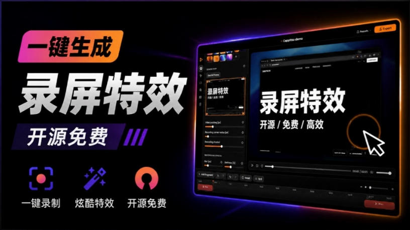 Windows录屏神器来了!一键添加自动缩放、光标润色与画面美化效果,轻松省下笔录屏软件费用Capptivo-项目汇