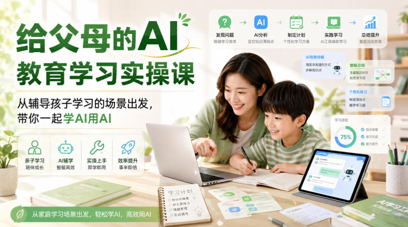给父母的AI教育学习实操课,从辅导孩子学习的场景出发,带你一起学AI用AI-项目汇