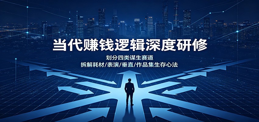 当代赚钱逻辑深度研修:划分四类谋生赛道,拆解耗材/表演/垂直/作品集生存心法-项目汇