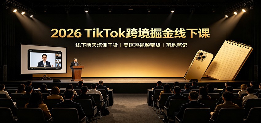2026 TikTok跨境掘金线下课:线下两天培训干货,美区短视频带货落地笔记-项目汇