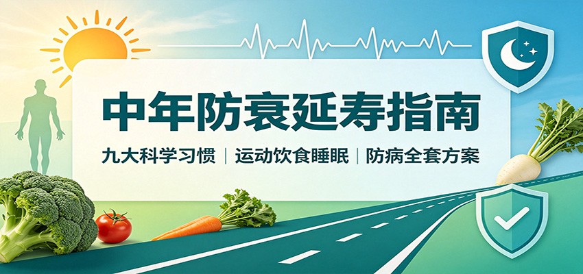 中年防衰延寿指南：九大科学习惯，运动饮食睡眠防病全套方案-项目汇