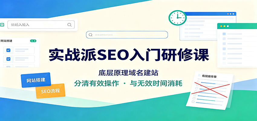 实战派SEO入门研修课：底层原理域名建站，分清有效操作与无效时间消耗-项目汇