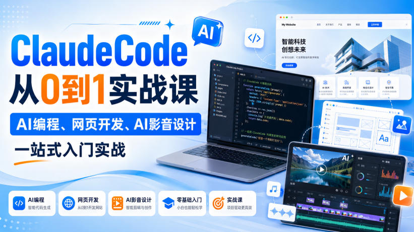ClaudeCode从0到1实战课，AI编程、网页开发、AI影音设计一站式入门实战-项目汇