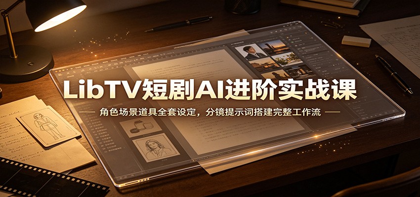 LibTV短剧AI进阶实战课：角色场景道具全套设定，分镜提示词搭建完整工作流-项目汇