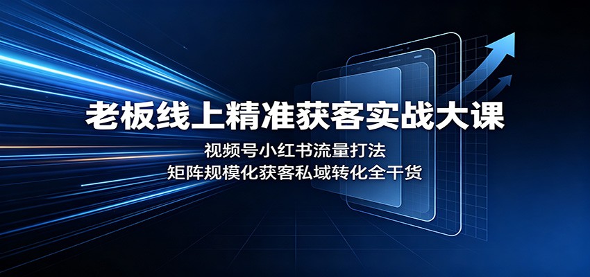 老板线上精准获客实战大课：视频号小红书流量打法，矩阵规模化获客私域转化全干货-项目汇