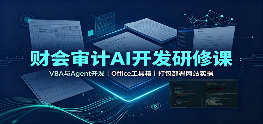 财会审计AI开发研修课：VBA与Agent开发，Office工具箱，打包部署网站实操-项目汇