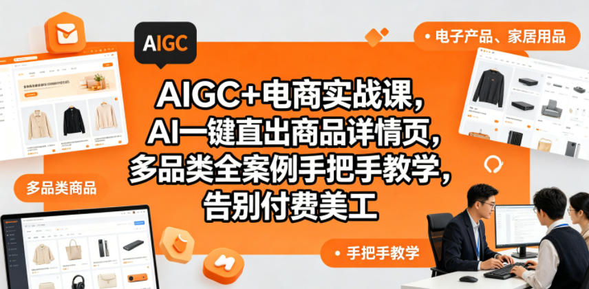AIGC+电商实战课,AI一键直出商品详情页,多品类全案例手把手教学,告别付费美工(更新0820)-项目汇