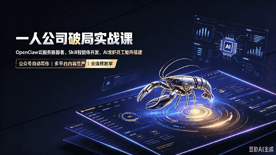 一人公司破局实战课｜OpenClaw云服务器部署、Skill智能体开发、AI龙虾员工矩阵搭建，公众号自动写作与多平台内容…-项目汇