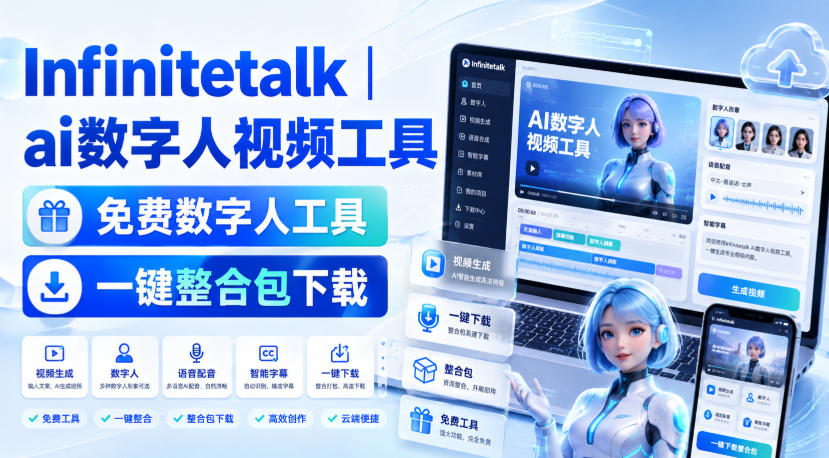 Infinitetalk丨ai数字人视频工具，免费数字人工具，一键整合包下载-项目汇