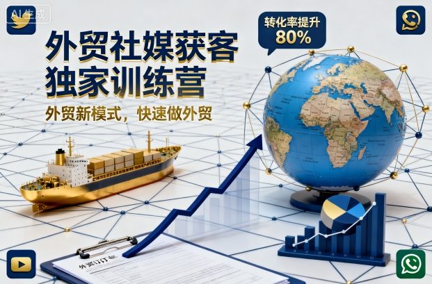 外贸社媒获客独家训练营,外贸新模式,快速做外贸(更新26年08月21日)-项目汇