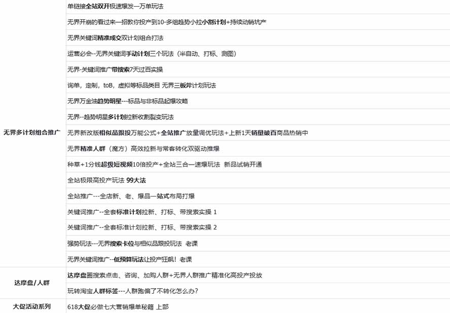 图片[2]-2026淘天开单秘籍PRO实战陪跑课程：全套落地运营玩法，一站式解决淘宝流量低、不出单难题(更新260823-项目汇