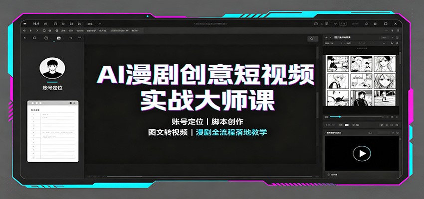 AI漫剧创意短视频实战大师课:账号定位脚本创作,图文转视频,漫剧全流程落地教学-项目汇