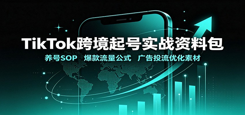 TikTok跨境起号实战资料包：养号SOP，爆款流量公式，广告投流优化素材-项目汇