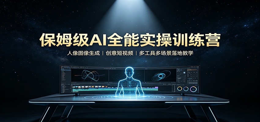 保姆级AI全能实操训练营：人像图像生成，创意短视频，多工具多场景落地教学-项目汇