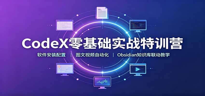 CodeX零基础实战特训营：软件安装配置，图文视频自动化，Obsidian知识库联动教学-项目汇