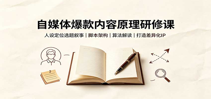 自媒体爆款内容原理研修课:人设定位选题叙事,脚本架构,算法解读打造差异化IP-项目汇