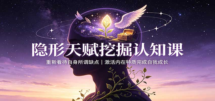 隐形天赋挖掘认知课：重新看待自身所谓缺点，激活内在特质完成自我成长-项目汇